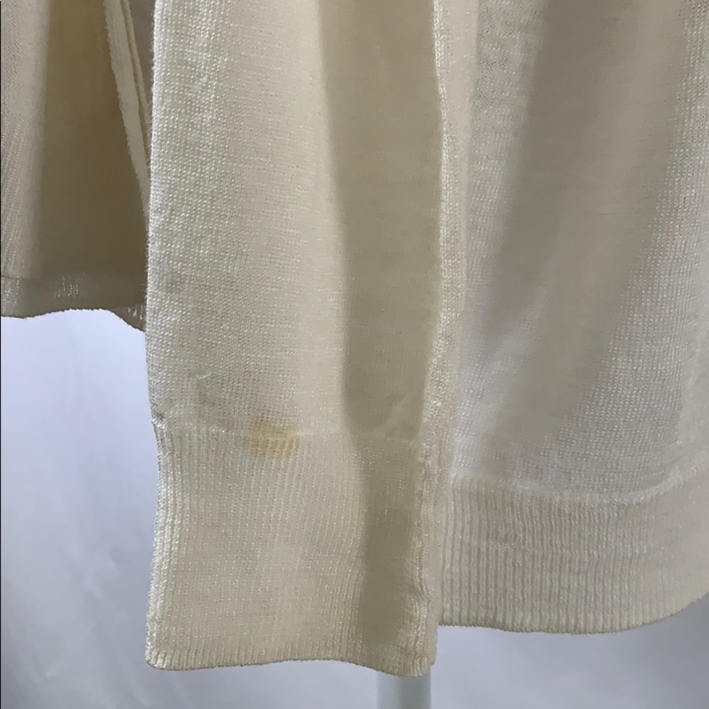 Theory linen & silk off white shawl cardigan - Picture 5 of 8